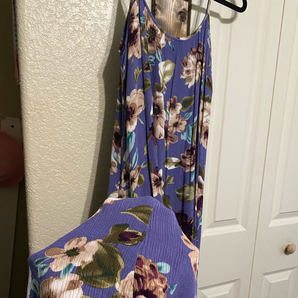 Purple Staccato Floral Maxi Dress
